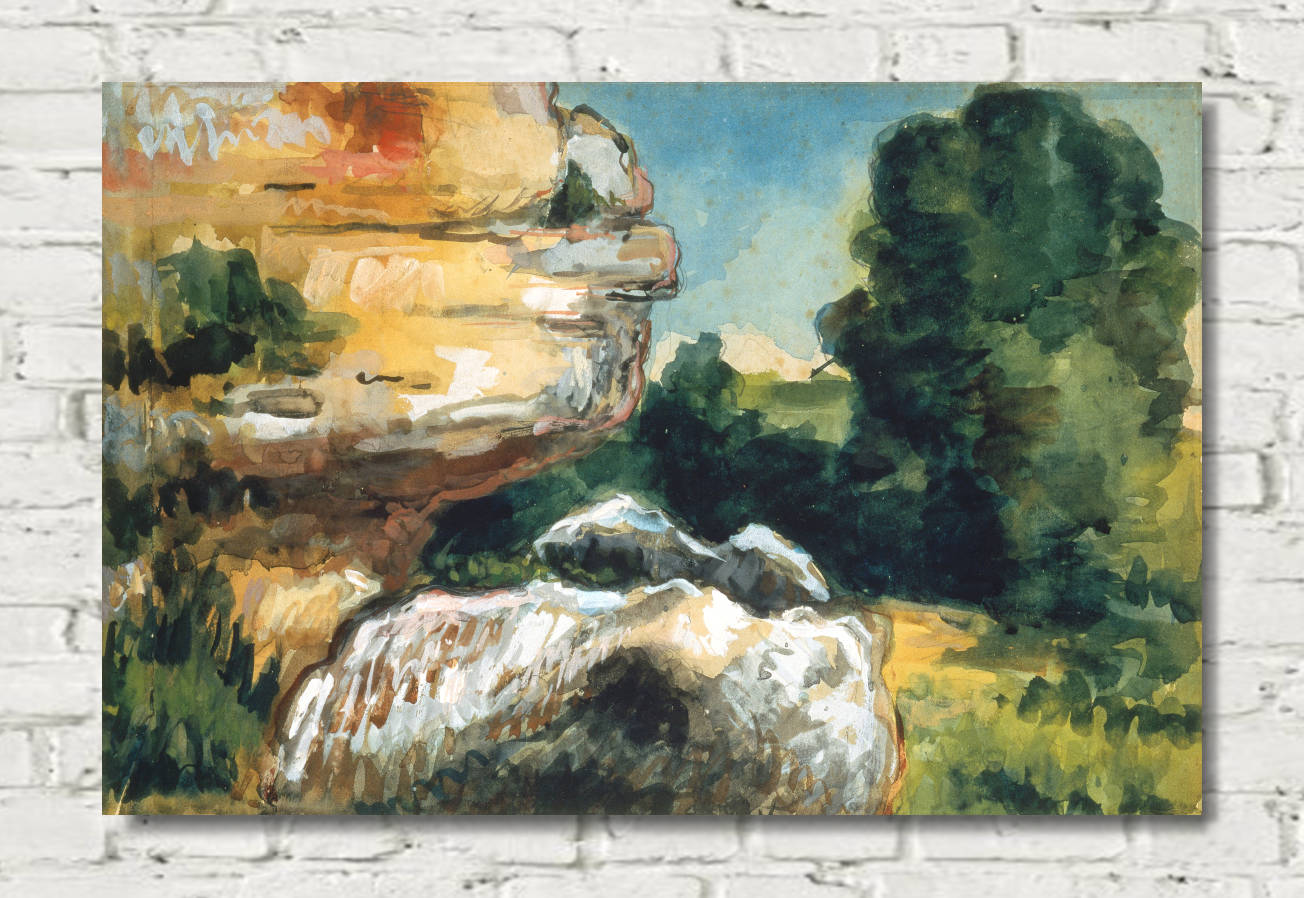 Paul Cézanne Print, Rocks (1870)