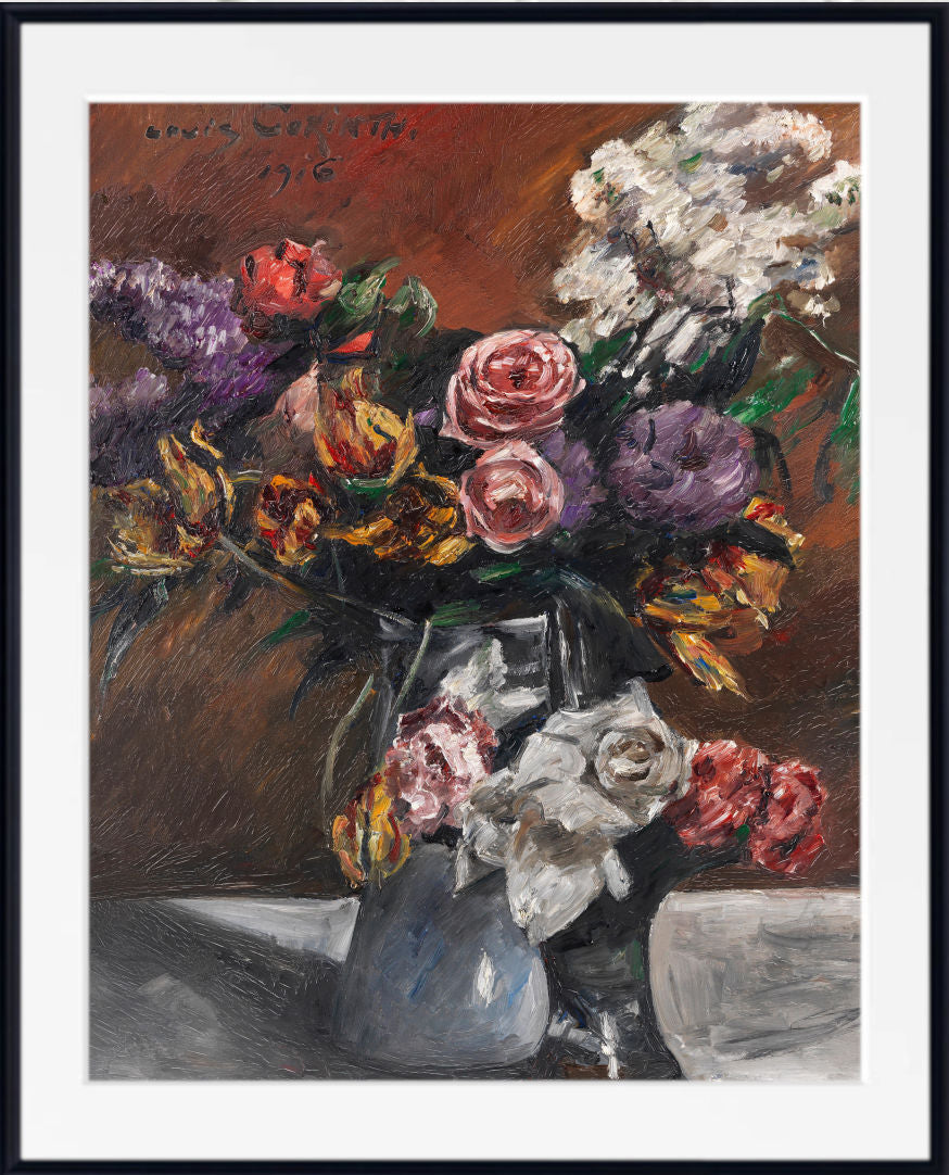 Lovis Corinth Print, Roses, Tulips and Lilacs (1916)