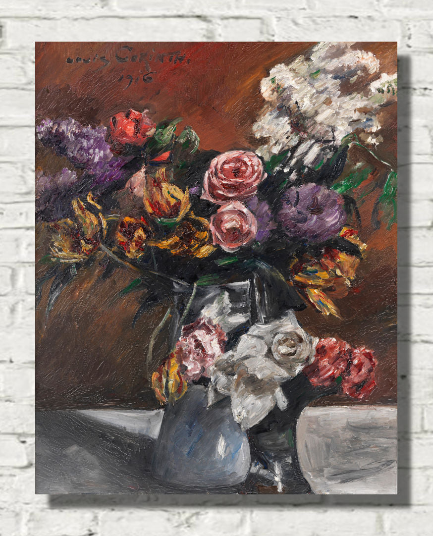 Lovis Corinth Print, Roses, Tulips and Lilacs (1916)