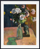 Paul Gauguin Print : Roses and statuette (1889)