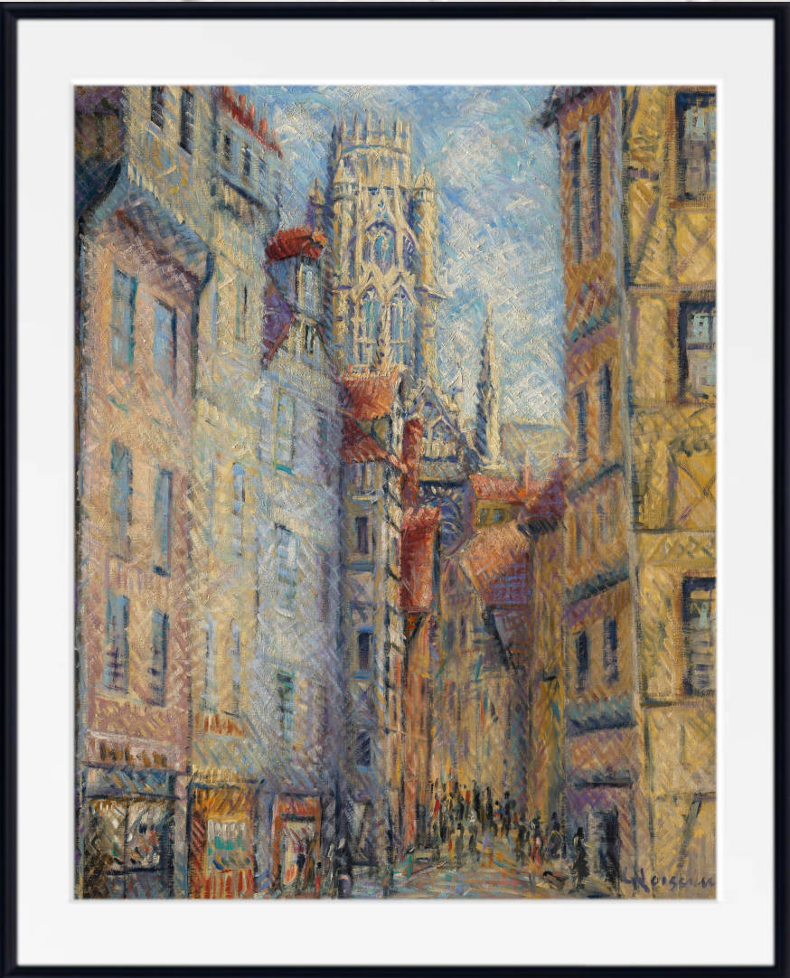 Gustave Loiseau Print, Rouen, Rue avec l’Église (1920)