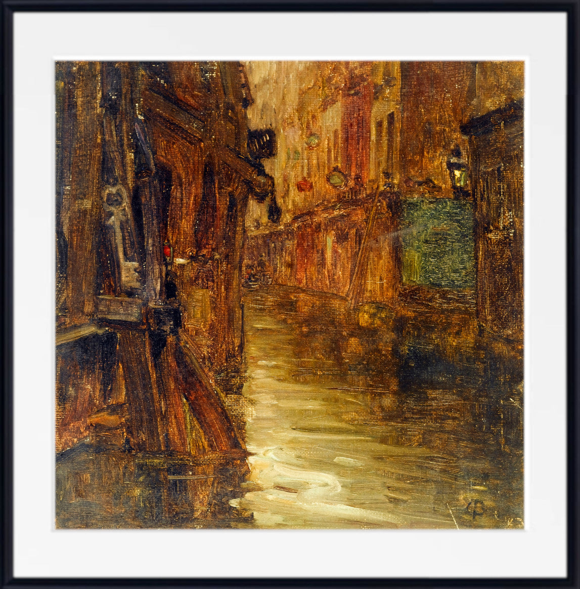 Germain Bonneton Print, Rue de Bièvre, seen from Boulevard Saint-Germain (floods of 1910)