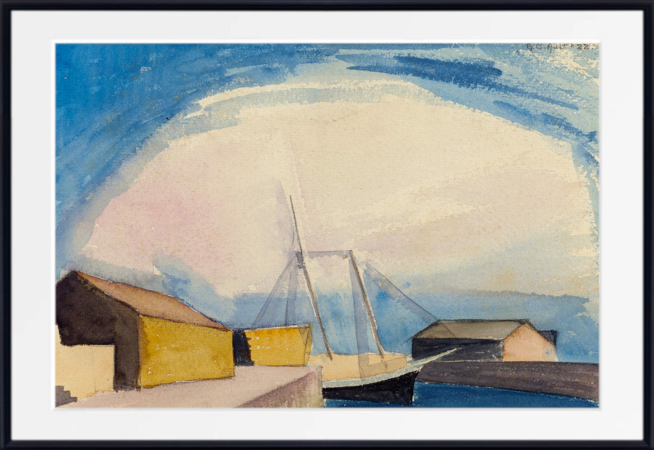George Ault Fine Art Print, Sailboat (Lumber Schooner and Wharves) (1922)