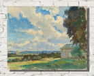 Wilfrid Gabriel de Glehn Print, Salisbury cathedral from a field above Wilton (1935)