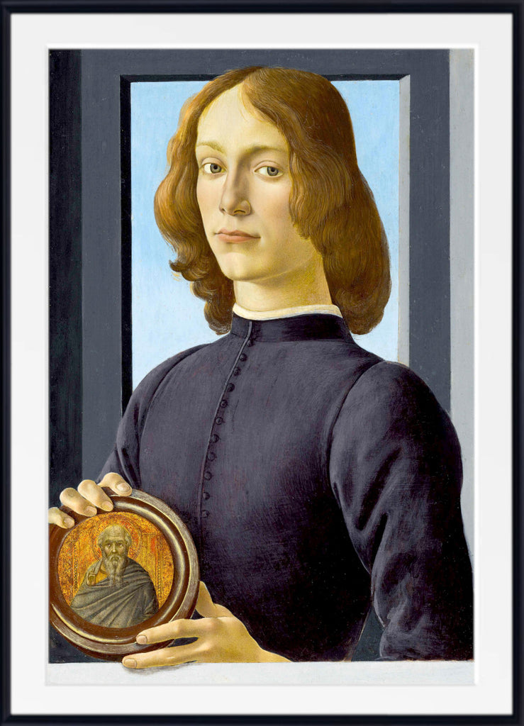 Sandro Botticelli, Portrait of a Young Man Holding a Roundel (1480)