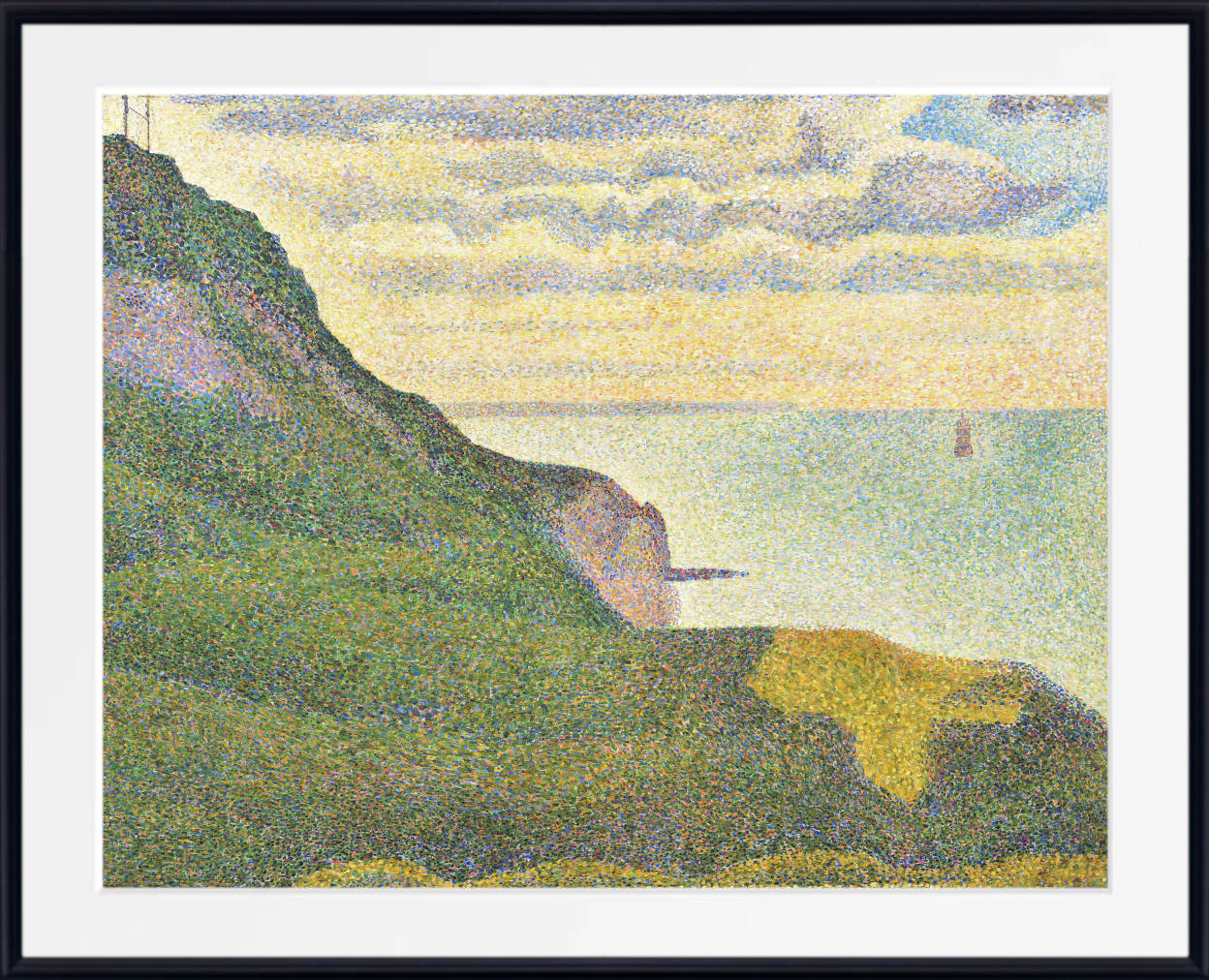 Georges Seurat Print : Seascape at Port-en-Bessin,Normandy (1888)