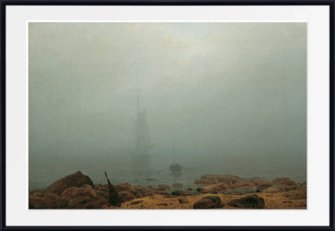 Caspar David Friedrich Fine Art Print, Seashore in the Fog