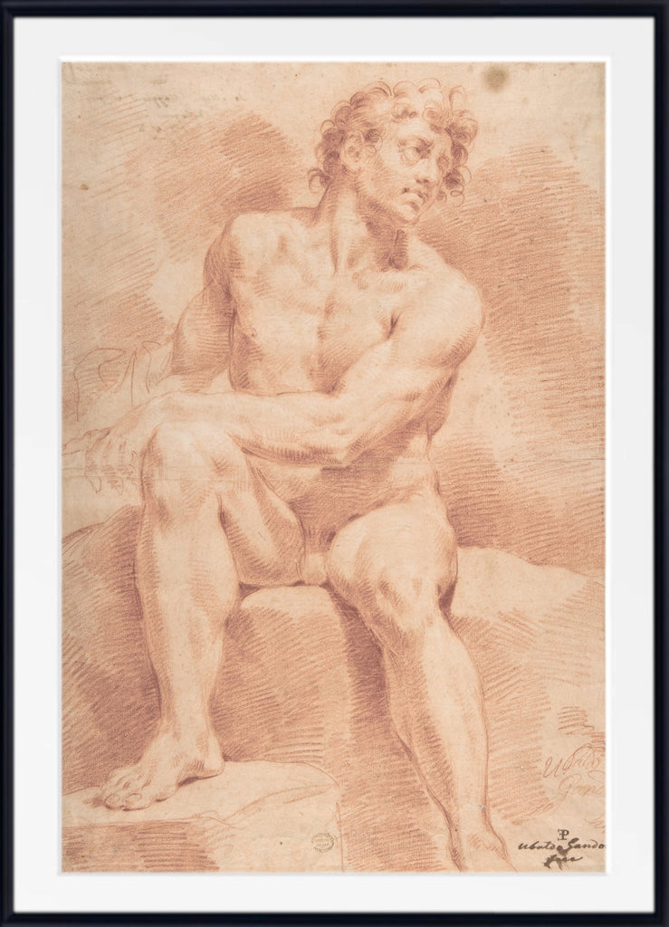 Seated Male Nude by Ubaldo Gandolfi