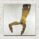 Egon Schiele Print, Seated Male Nude (Self-Portrait)