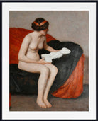 William McGregor Paxton Print, Seated Nude With Sculpture