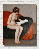 William McGregor Paxton Print, Seated Nude With Sculpture