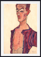 Egon Schiele Fine Art Print, Self Portrait Grimacing