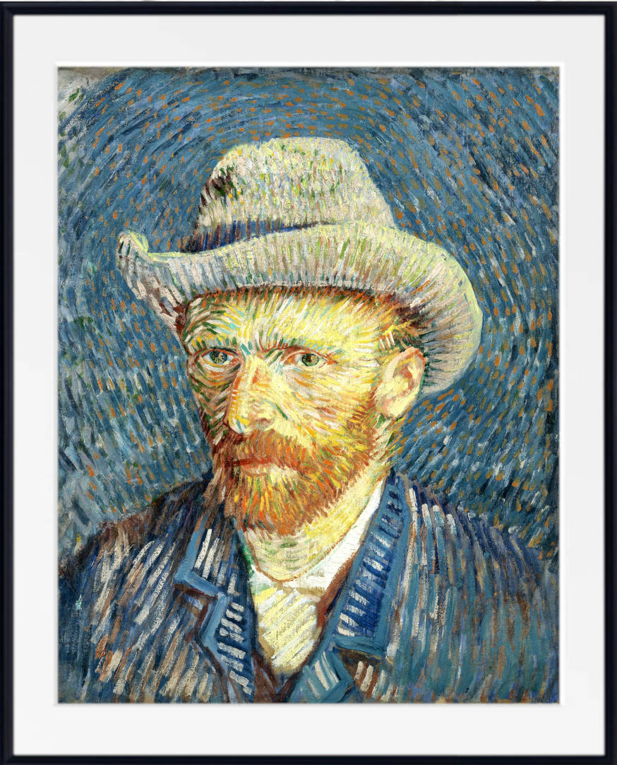 Vincent Van Gogh Fine Art Print, Self Portrait with Grey Felt Hat