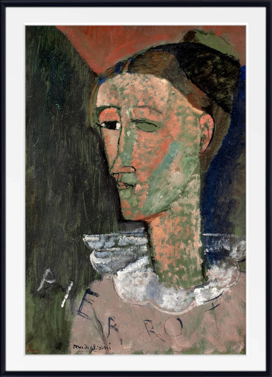 Amedeo Modigliani Wall Art Print : Self-Portrait as Pierrot (1915)