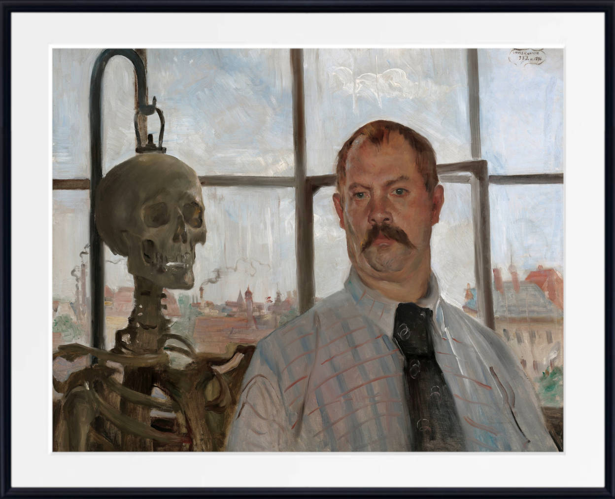 Lovis Corinth Print, Self-portrait with Skeleton (1896)