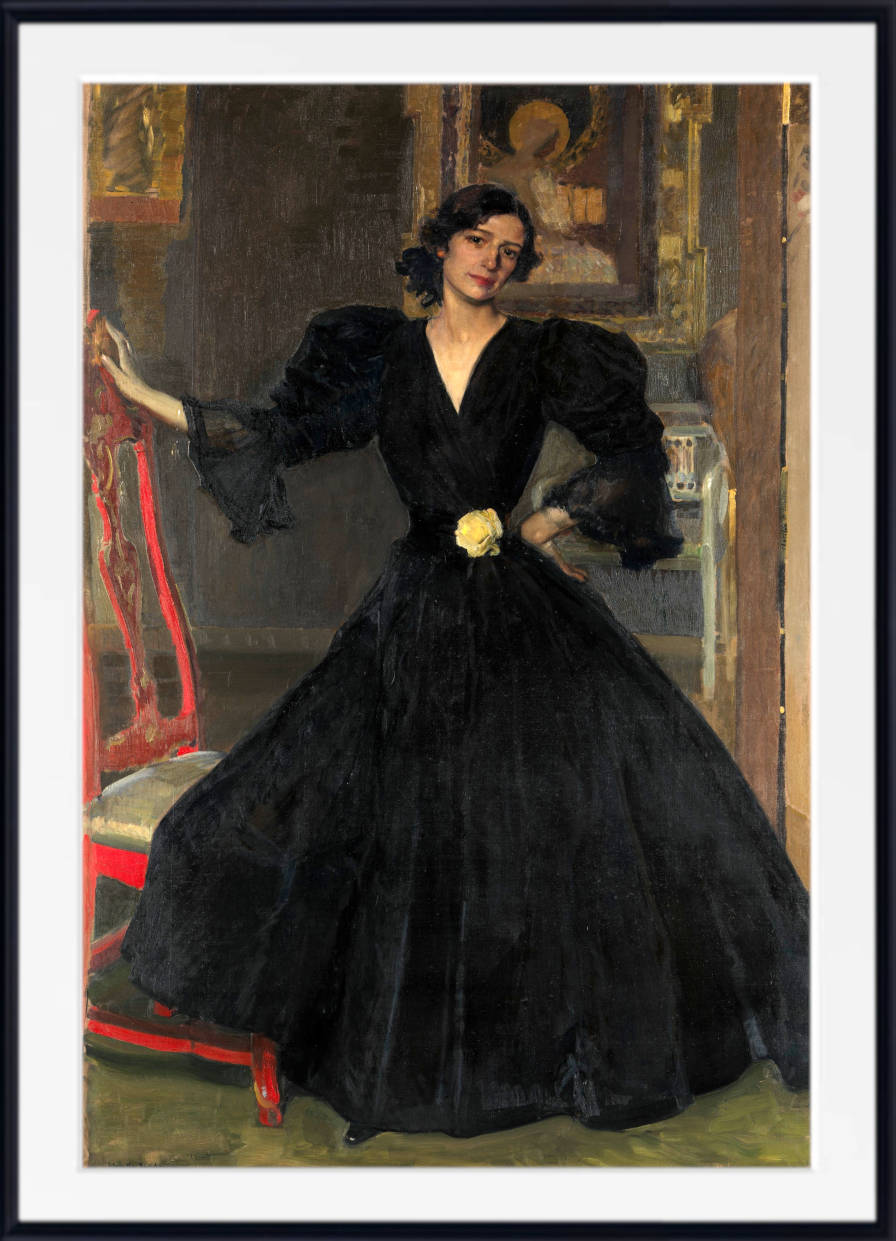 Joaquín Sorolla Print, Clotilde García del Castillo, in Black – GalleryThane