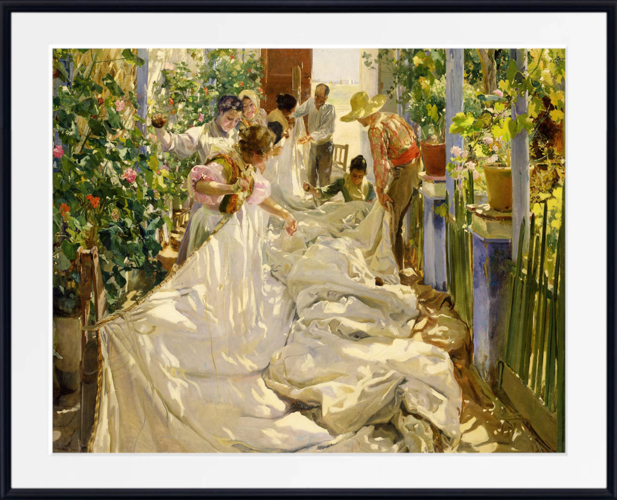 Joaquín Sorolla Print, Sewing the Sail (1896)