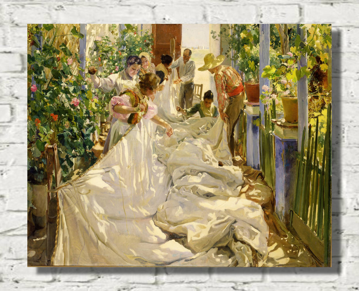 Joaquín Sorolla Print, Sewing the Sail (1896) – GalleryThane