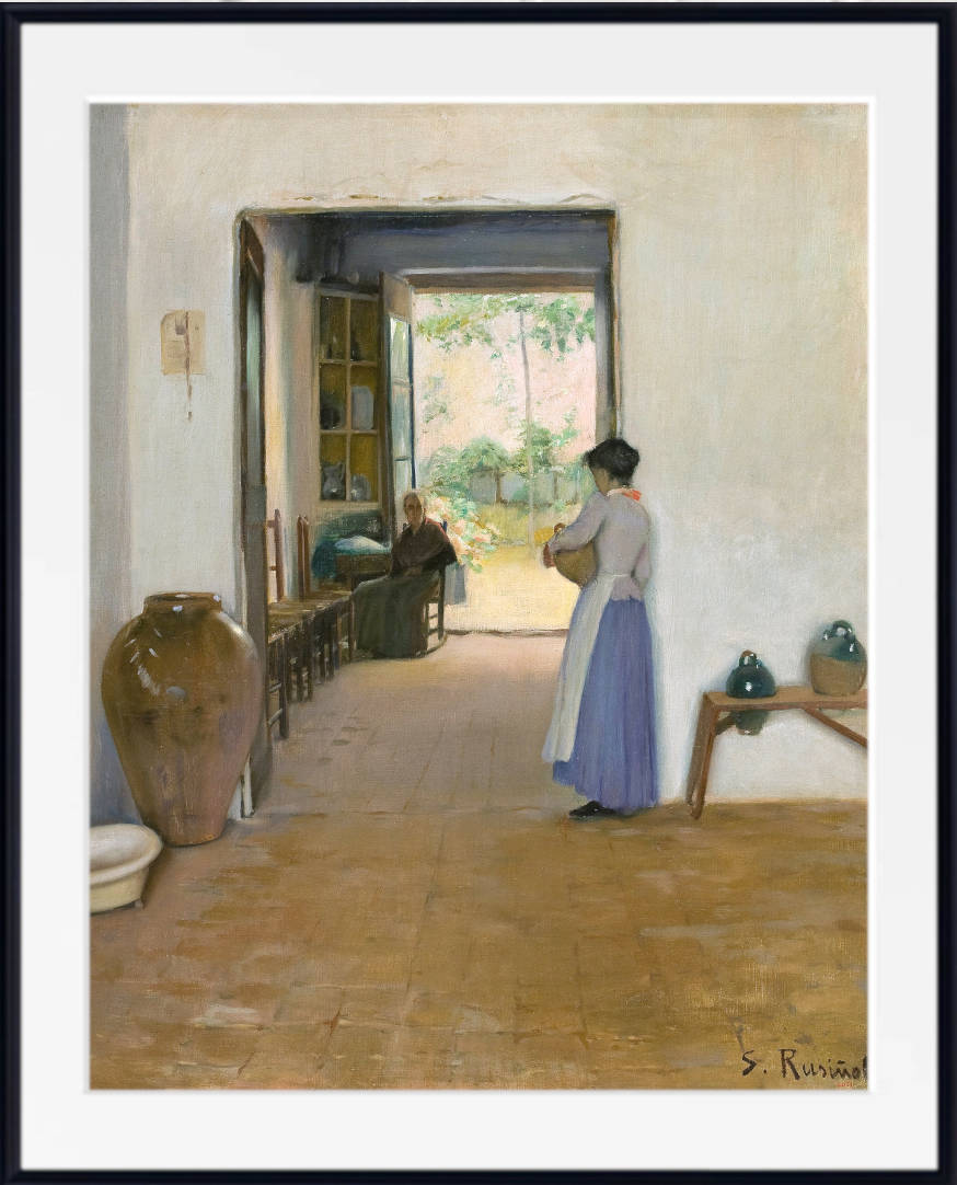 Santiago Rusinol Print, Interior with Large vase