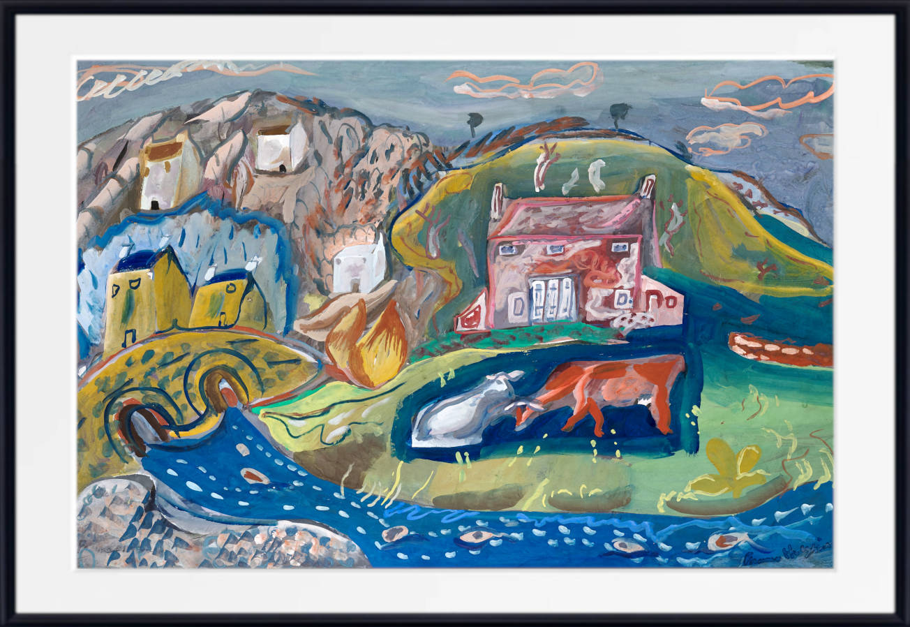 Frances Hodgkins Modernist Print, Solva (Fishing Village in Pembrokeshire)