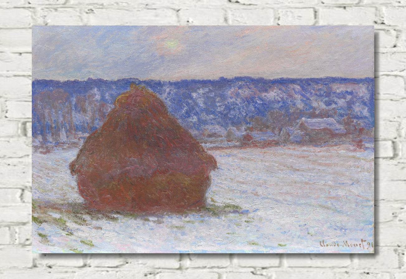 Stack of Wheat (Snow Effect, Overcast Day) by Claude Monet