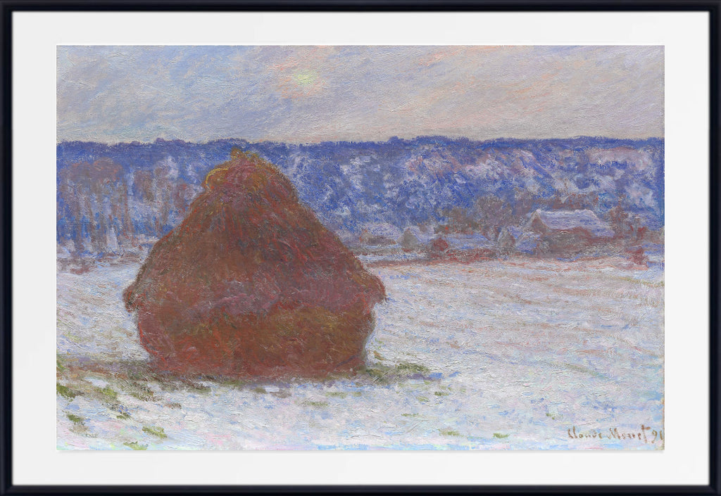 Stack of Wheat (Snow Effect, Overcast Day) by Claude Monet