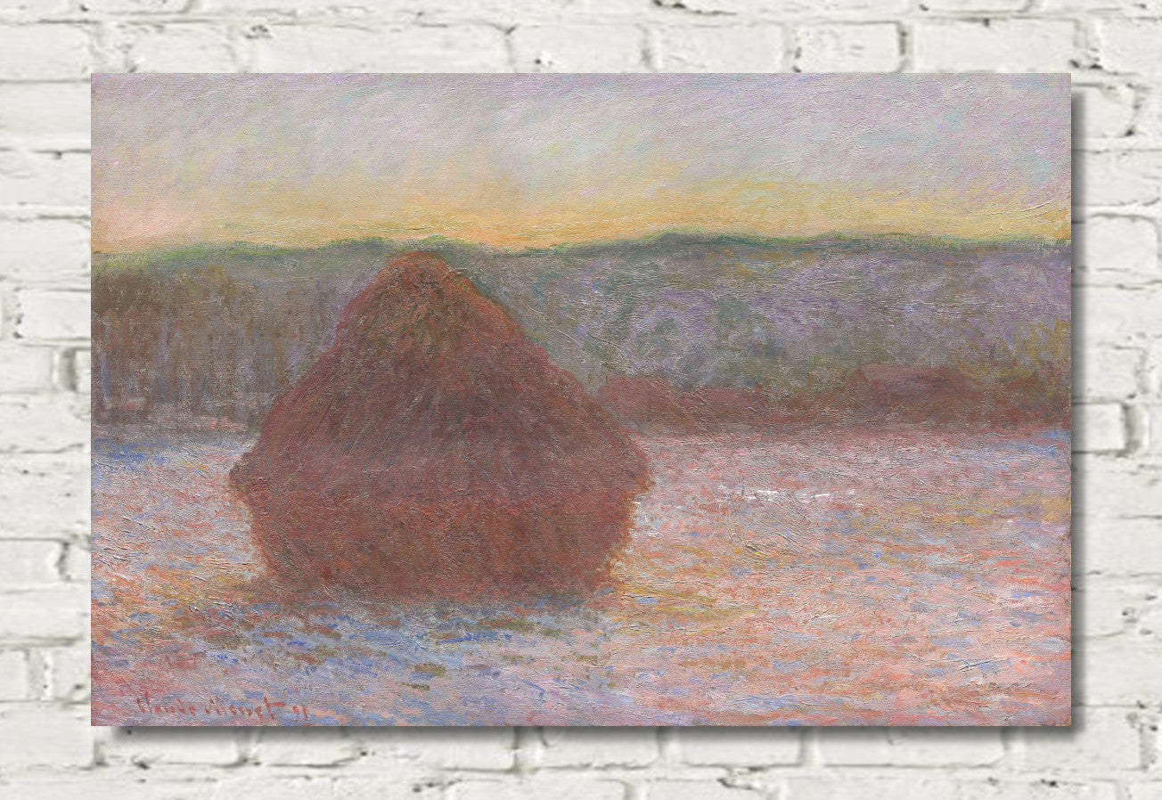 Stack of Wheat (Thaw, Sunset) by Claude Monet