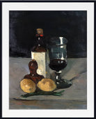 Paul Cézanne Print, Still Life with Bottle, Glass, and Lemons (1867)