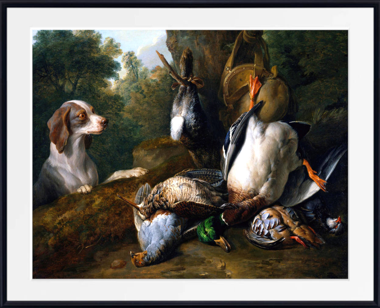 Alexandre Desportes Print, Still Life with Dog and Game (1710)