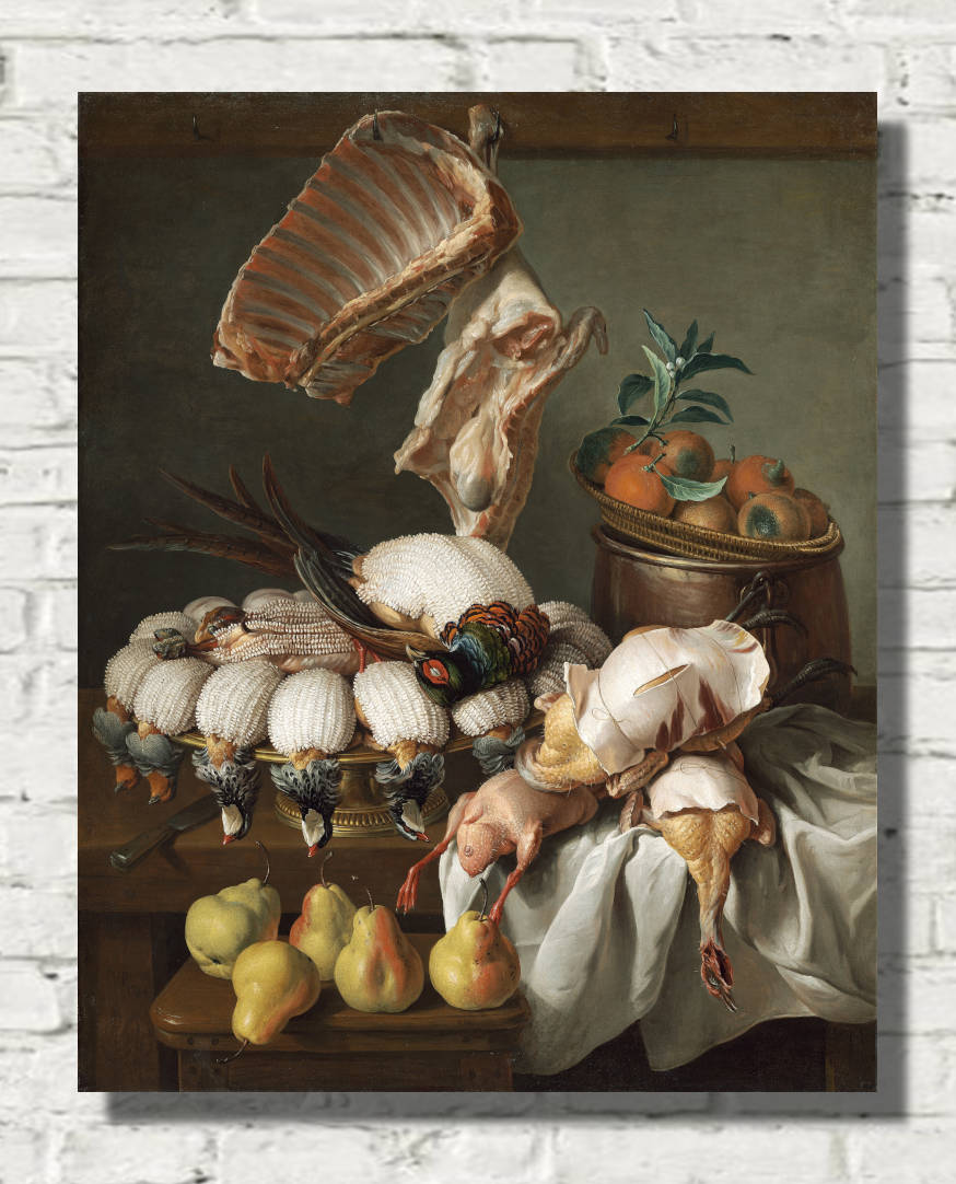 Alexandre Desportes Print, Still Life with Dressed Game,Meat and Fruit (1734)