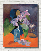 Paul Gauguin Print : Still Life with Flowers and Idol (circa 1892)