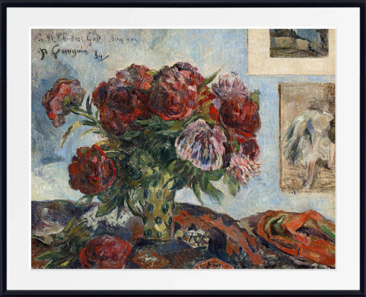 Paul Gauguin Print : Still Life with Peonies (1884)