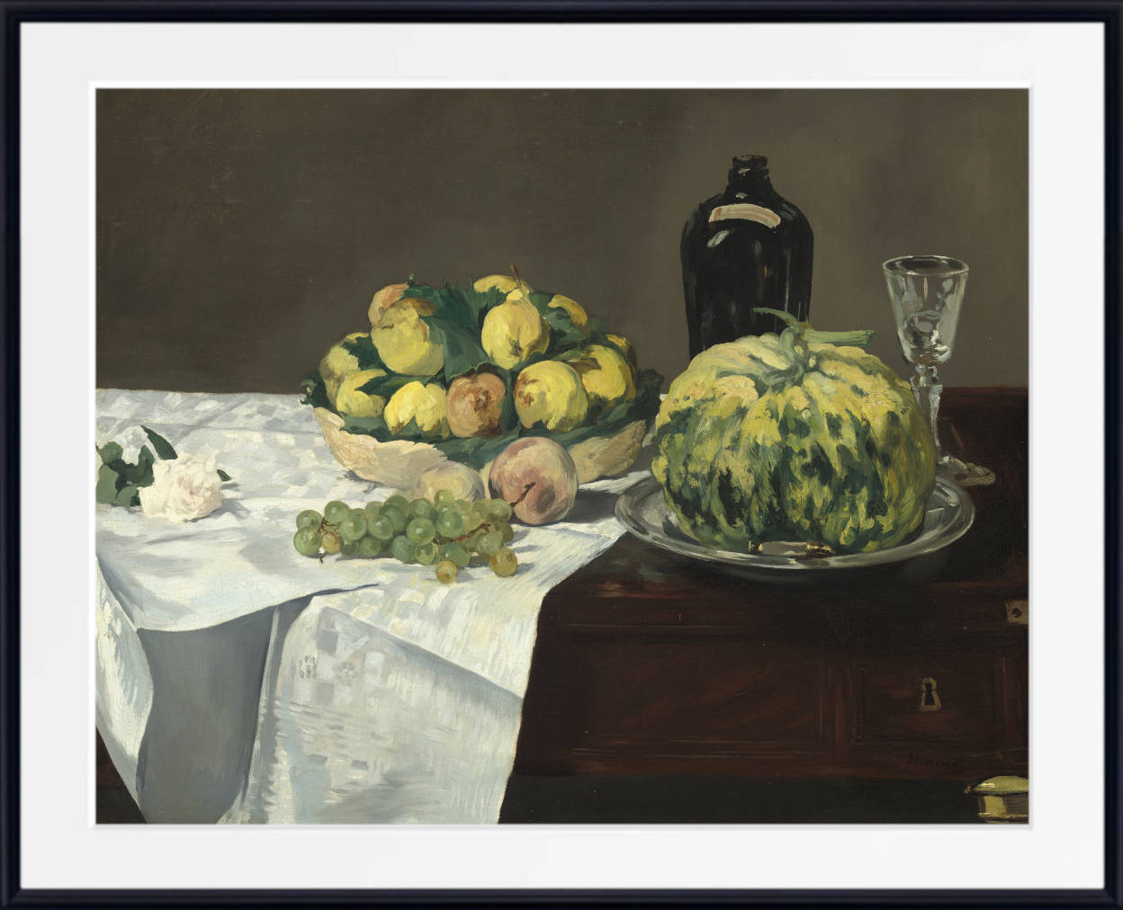 Édouard Manet Print : Still Life with Melon and Peaches
