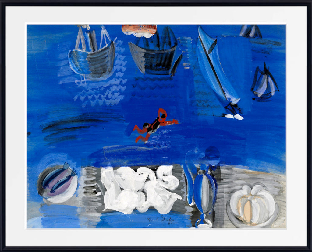 Still life and boats (circa 1923) by Raoul Dufy