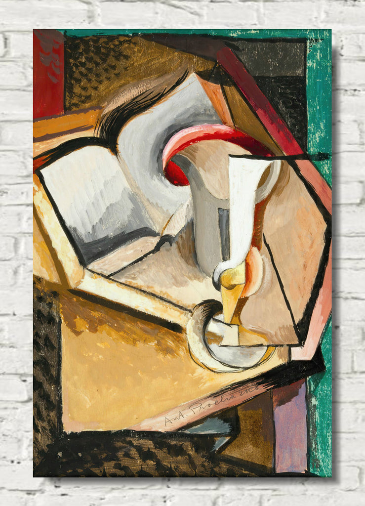 Still life with cup and book (1915) by Antonín Prochazka