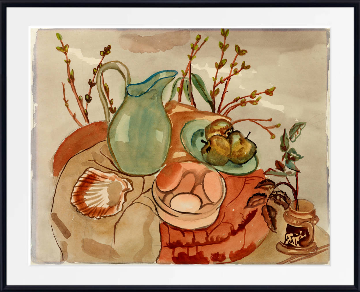 Frances Hodgkins Print, Still life with eggs and willow (1929)