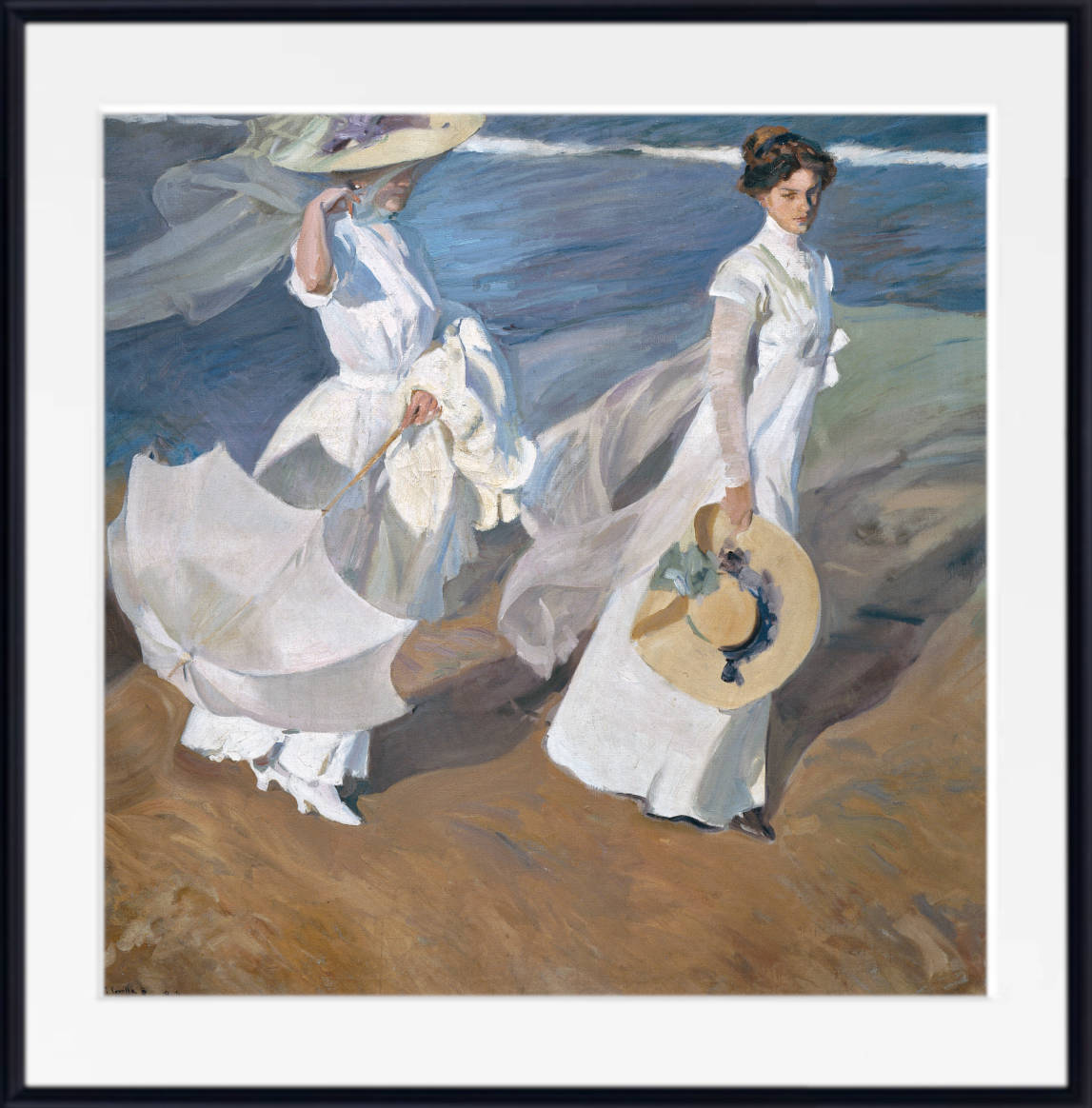 Joaquín Sorolla Print, Strolling Along the Seashore