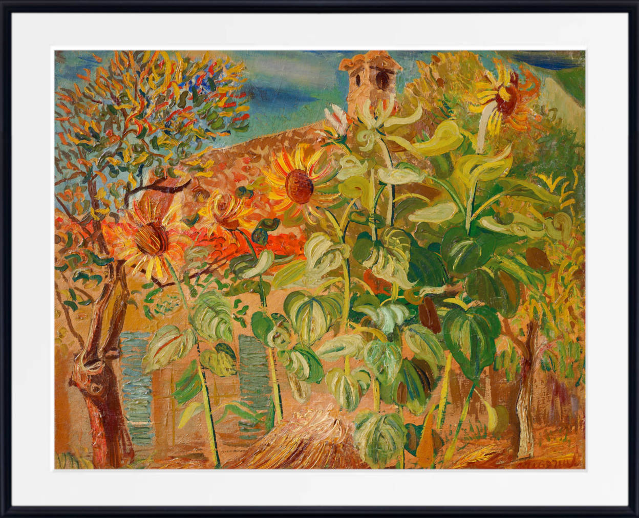 Boris Grigoriev Print, Sunflowers (circa 1930)