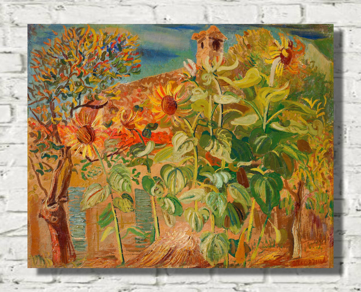 Boris Grigoriev Print, Sunflowers (circa 1930)