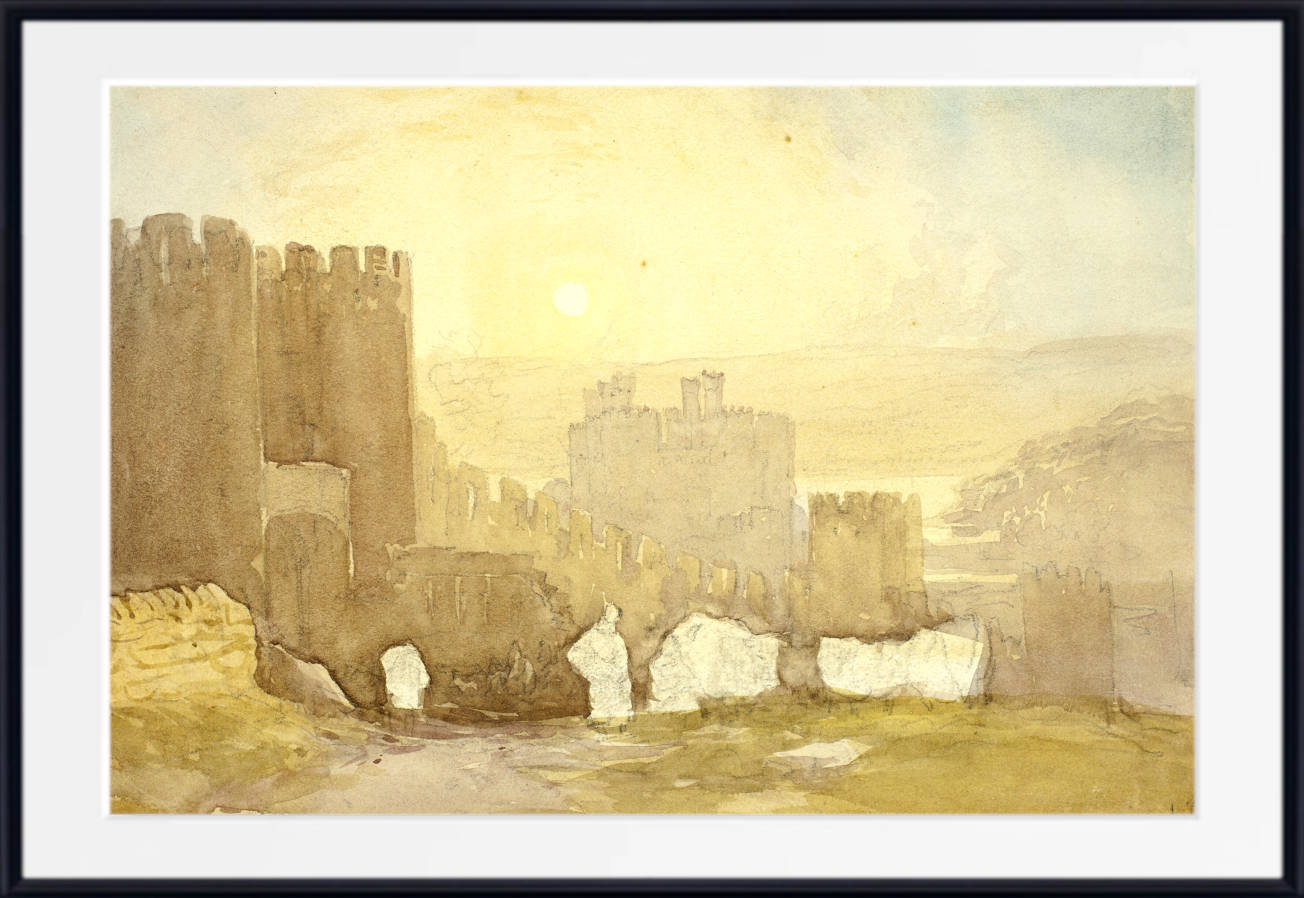 David Cox Print, Sunrise, Conway Castle (1830)