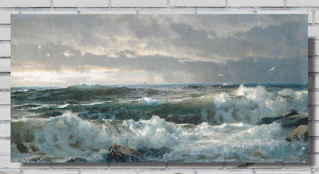 William Trost Richards, Surf on Rocks (1890s)
