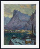 Anna Boberg, Svolvaer Harbour at the Height of the Fishing Season. Study from Lofoten (1934)