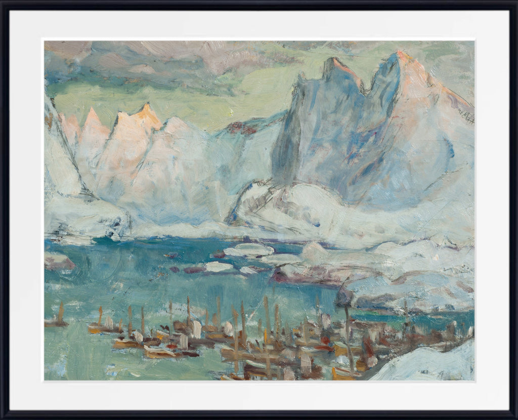 Anna Boberg, Svolvaer Harbour at the Height of the Fishing Season a Study from Lofoten (1934)