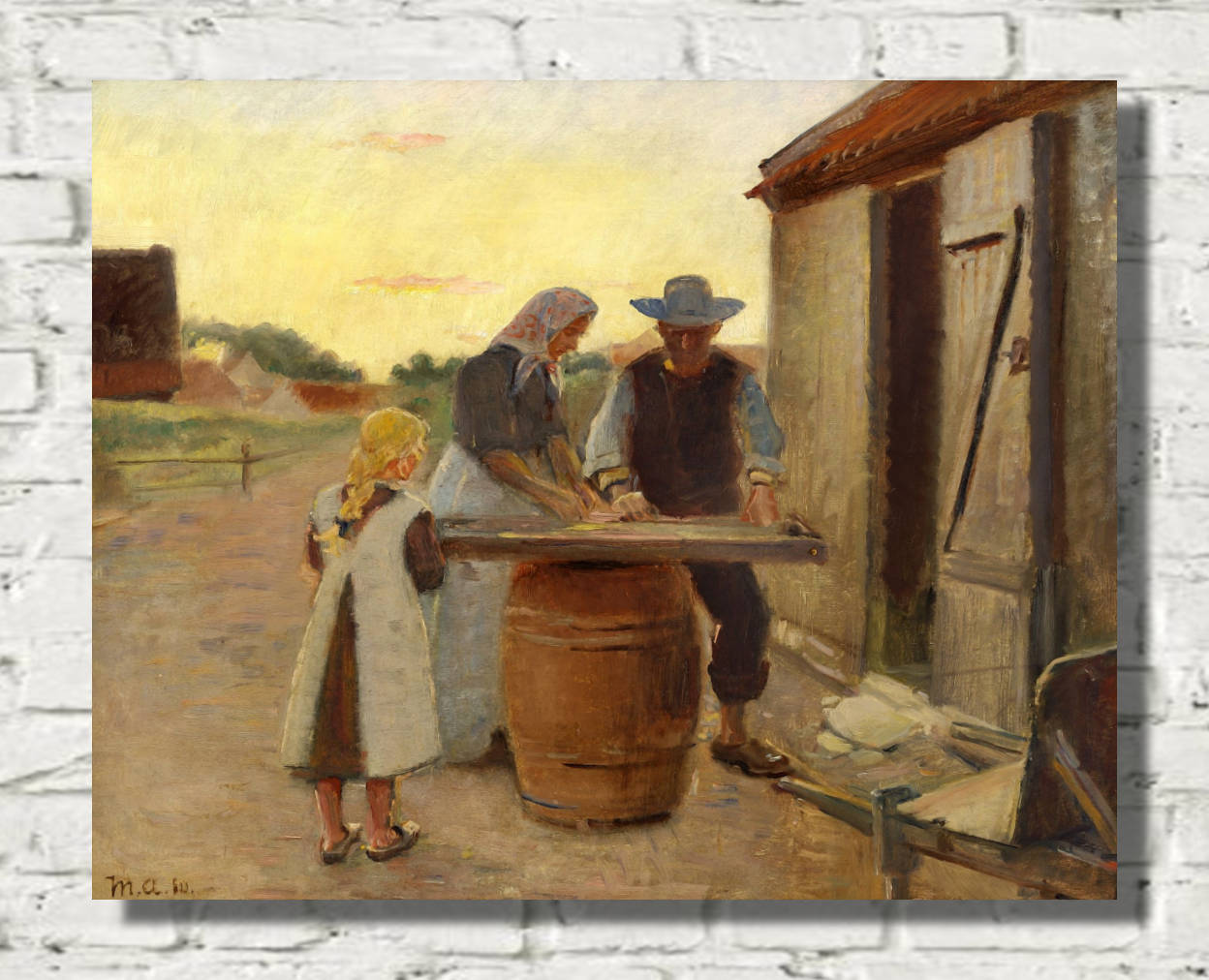 Michael Ancher Print, Working fishing family (1910)