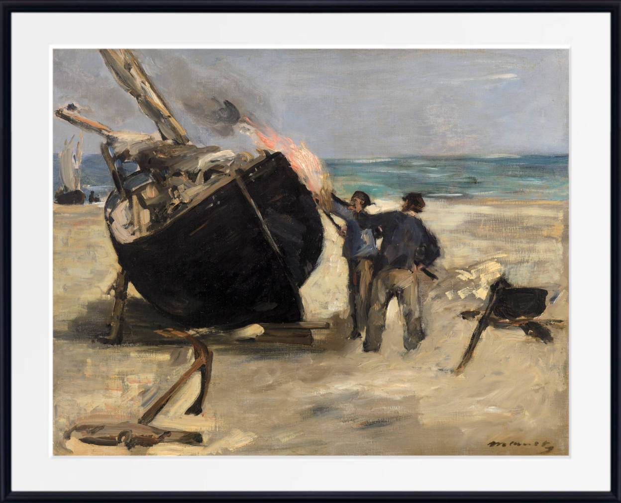 Édouard Manet Print : Tarring the Boat