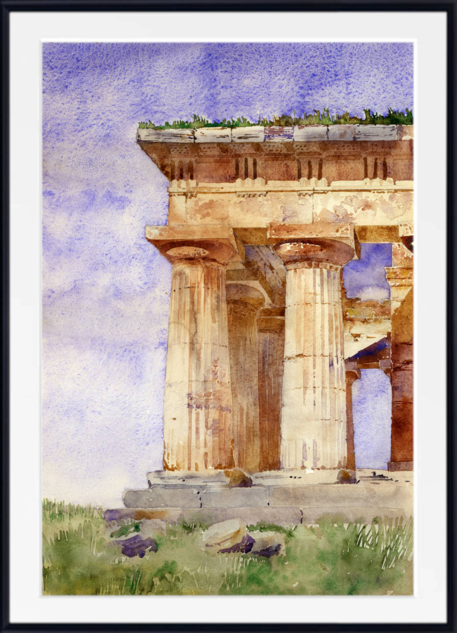 Cass Gilbert Print, Temple of Neptune, Paestum (1898)