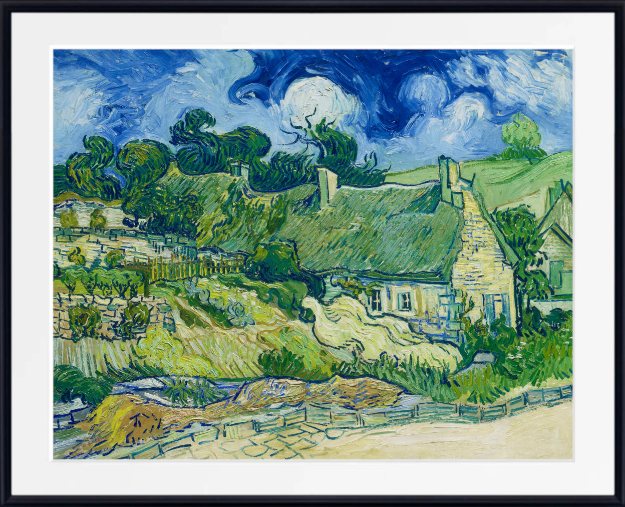 Vincent van Gogh Print, Thatched Cottages at Cordeville, 1890