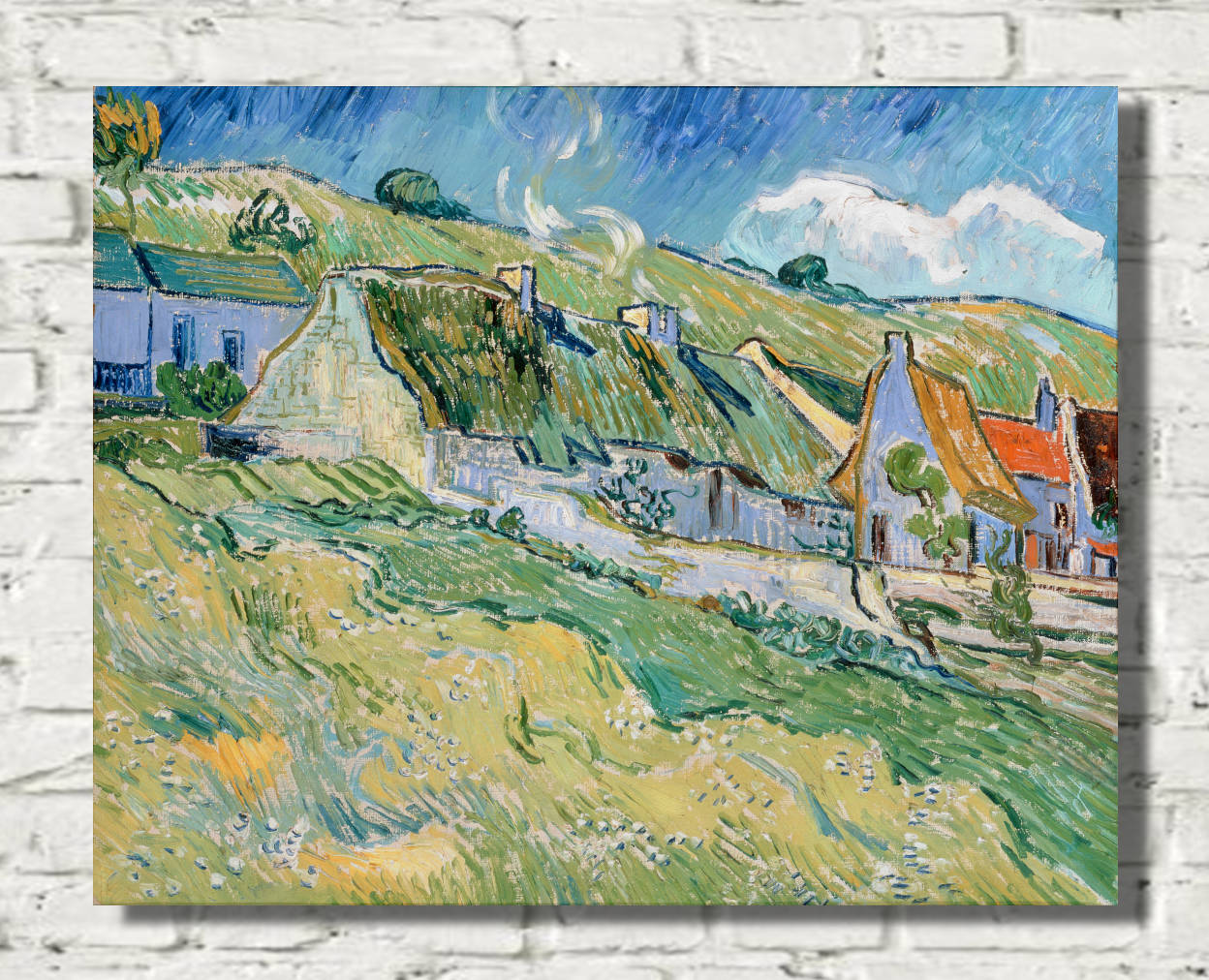 Vincent van Gogh's painting Thatched Cottages, created in 1890, 