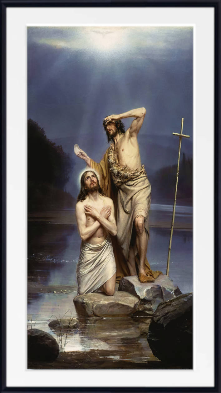 Carl Bloch Print, The Baptism of Christ