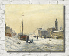 Stanislas Lepine Print, The Bassin de la Villette in winter